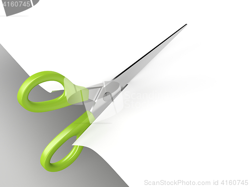 Image of Cutting paper with scissors 