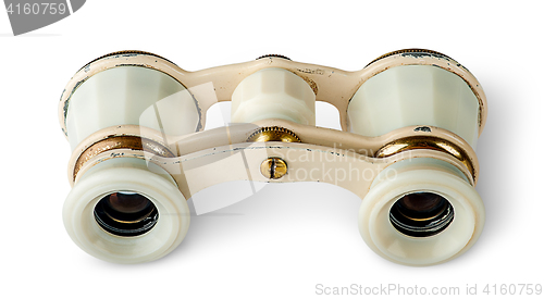 Image of Old vintage pair of opera glasses horizontally