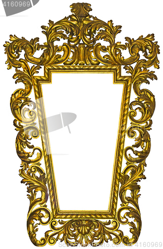 Image of Antique gilded wooden Frame Isolated on white background