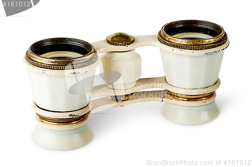 Image of Old vintage pair of opera glasses vertically flipped