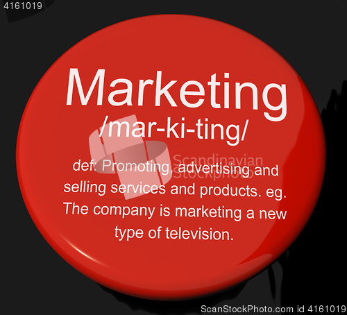 Image of Marketing Definition Button Showing Promotion Sales And Advertis