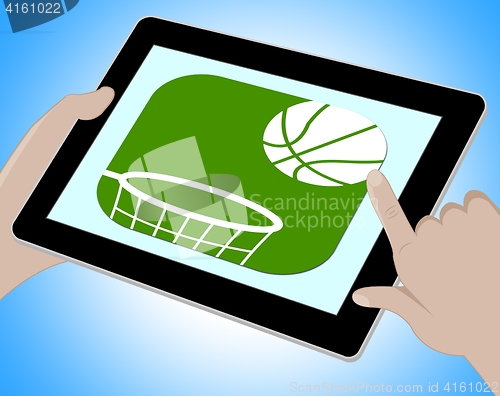 Image of Basketball Online Represents Computing Tablets And Www