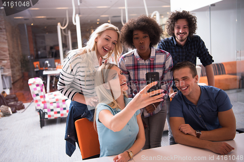 Image of Multiethnic startup business team on meeting