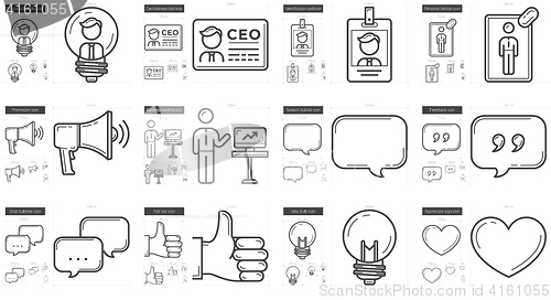 Image of Human resources line icon set.