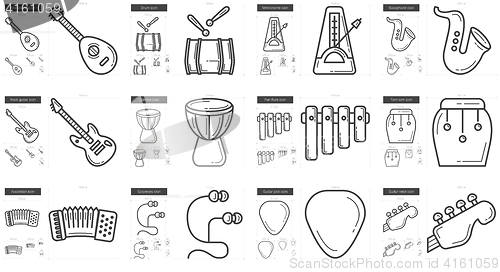 Image of Music line icon set.