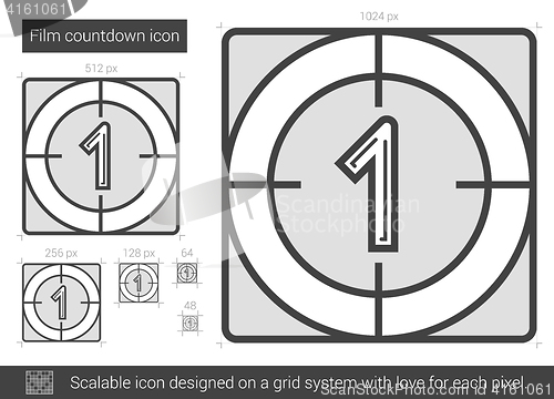 Image of Film countdown line icon.