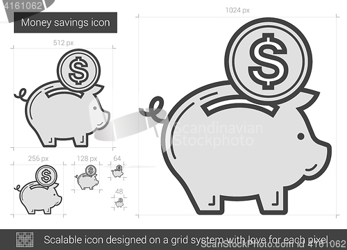 Image of Money savings line icon.