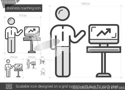 Image of Business coaching line icon.