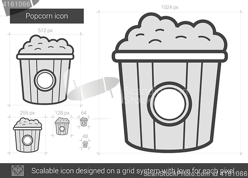 Image of Popcorn line icon.