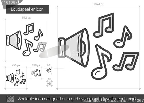 Image of Loudspeaker line icon.