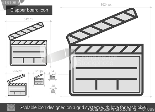 Image of Clapper board line icon.