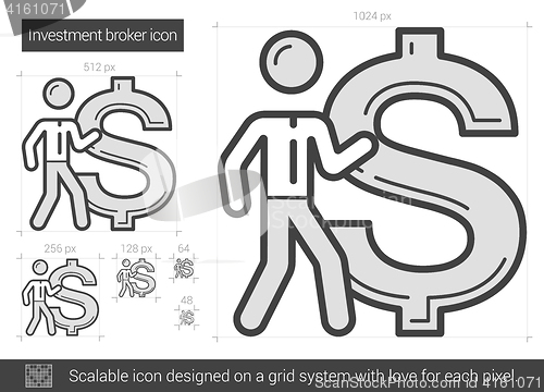 Image of Investment broker line icon.
