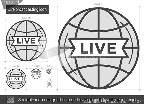 Image of Live broadcasting line icon.