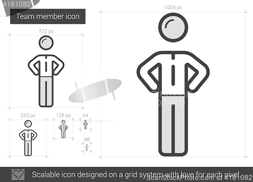Image of Team member line icon.