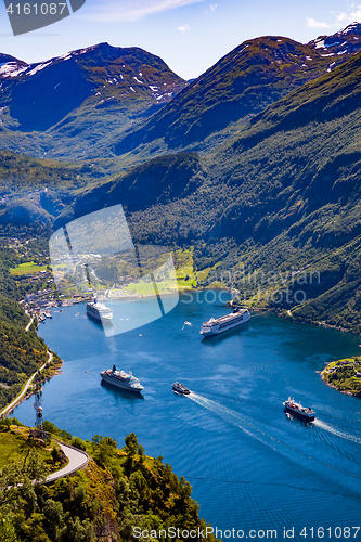 Image of Geiranger fjord, Norway.