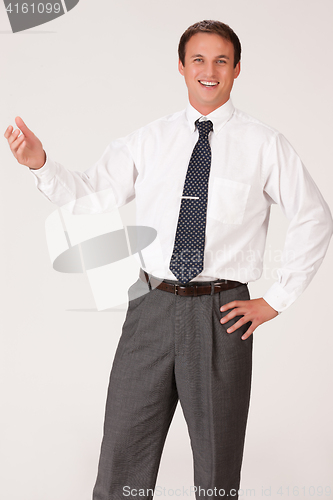 Image of Young Emotional Man In A Business Suit