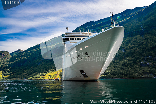 Image of Cruise Liners On Geiranger fjord, Norway