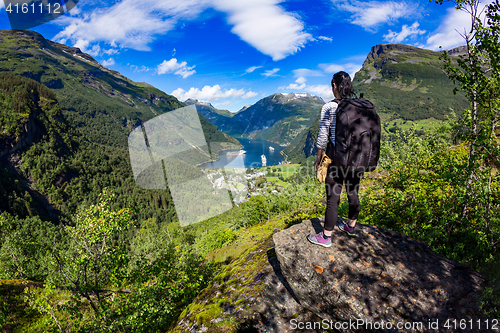 Image of Geiranger fjord, Norway.