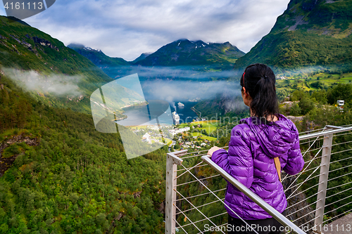 Image of Geiranger fjord, Norway.