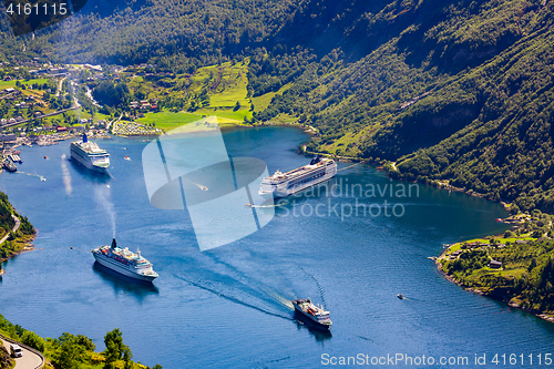 Image of Geiranger fjord, Norway.