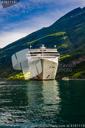 Image of Cruise Liners On Geiranger fjord, Norway