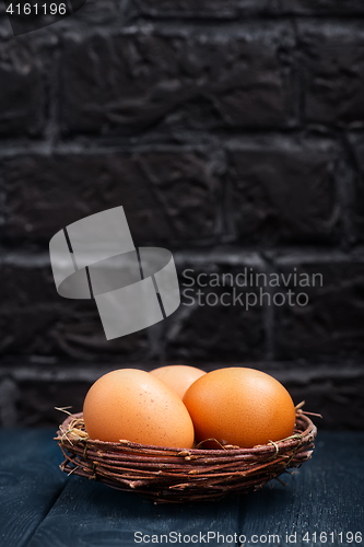 Image of raw chicken eggs