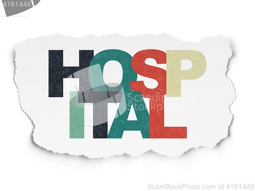 Image of Healthcare concept: Hospital on Torn Paper background