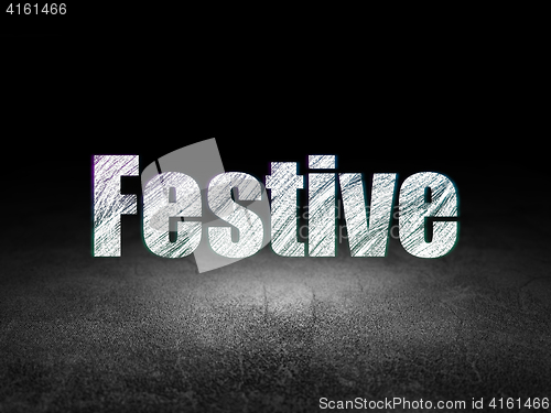 Image of Holiday concept: Festive in grunge dark room