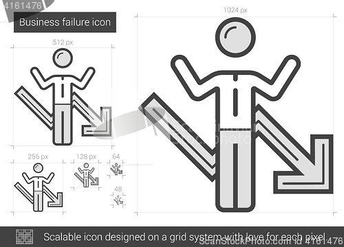 Image of Business failure line icon.