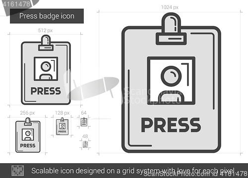 Image of Press badge line icon.