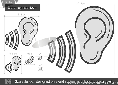 Image of Listen symbol line icon.
