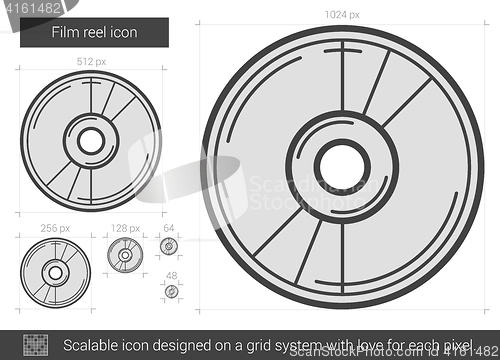 Image of Film reel line icon.