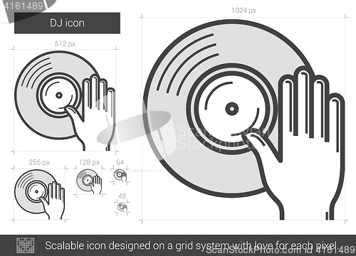 Image of DJ line icon.