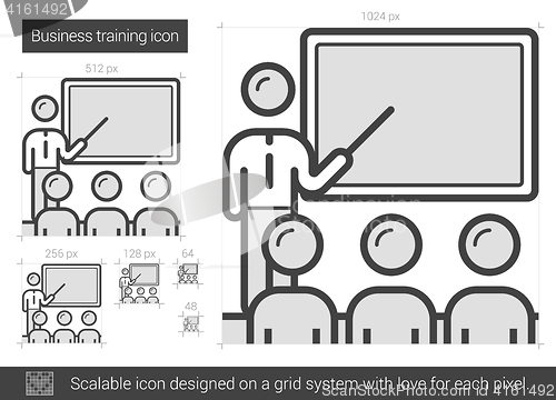 Image of Business training line icon.