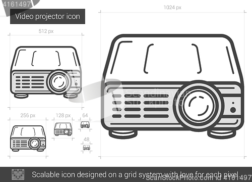 Image of Video projector line icon.