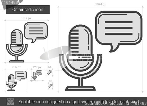 Image of On air radio line icon.