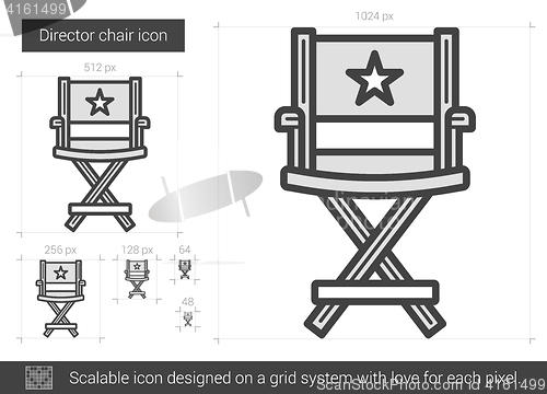 Image of Director chair line icon.