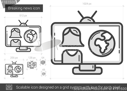 Image of Breaking news line icon.