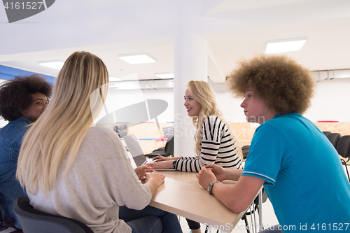 Image of Multiethnic startup business team on meeting