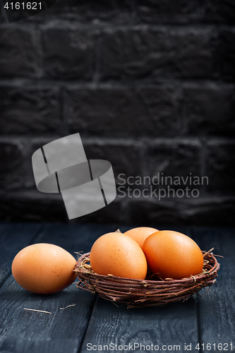 Image of raw chicken eggs