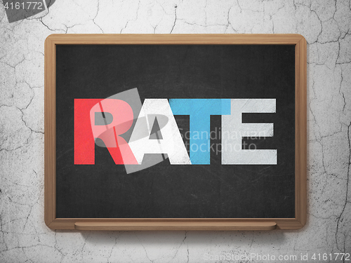 Image of Banking concept: Rate on School board background