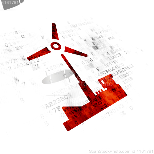 Image of Industry concept: Windmill on Digital background