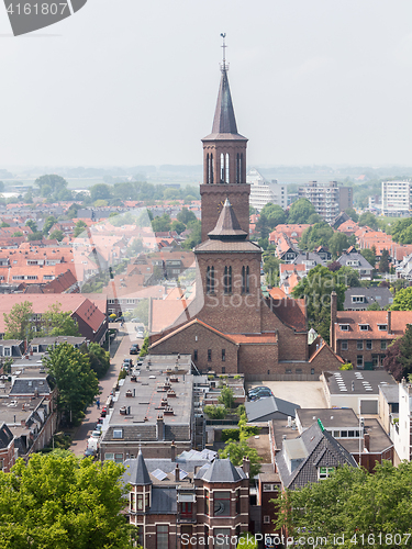 Image of LEEUWARDEN, NETHERLANDS - MAY 28, 2016: View of a part of Leeuwa