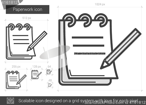 Image of Paperwork line icon.