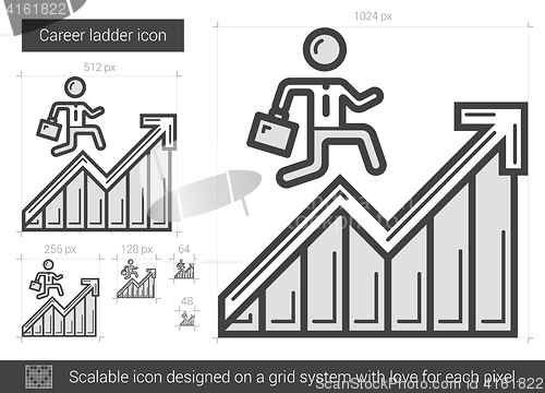 Image of Career ladder line icon.