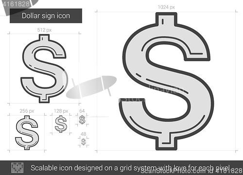 Image of Dollar sign line icon.