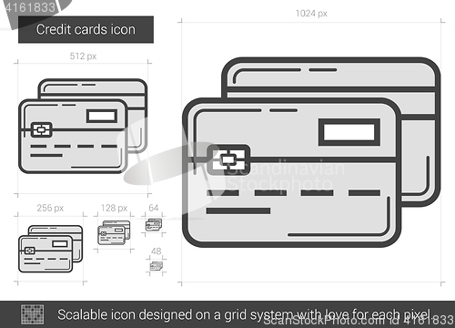 Image of Credit cards line icon.