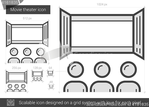 Image of Movie theater line icon.