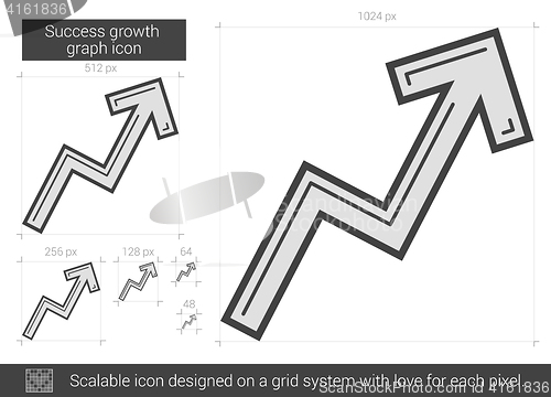 Image of Success growth chart line icon.