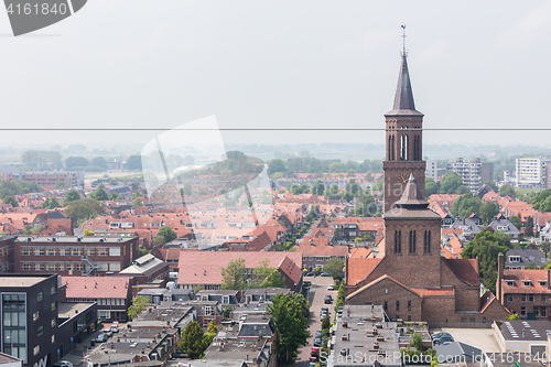 Image of LEEUWARDEN, NETHERLANDS - MAY 28, 2016: View of a part of Leeuwa